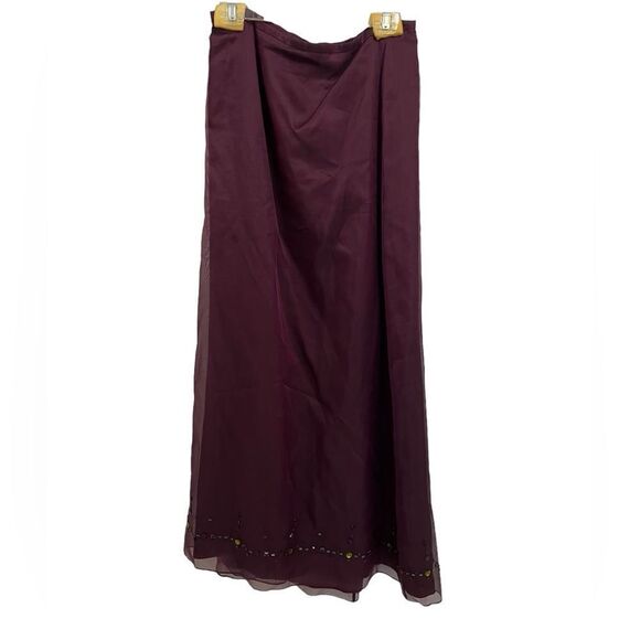 Ann Taylor silk beaded  long skirt - Picture 1 of 6